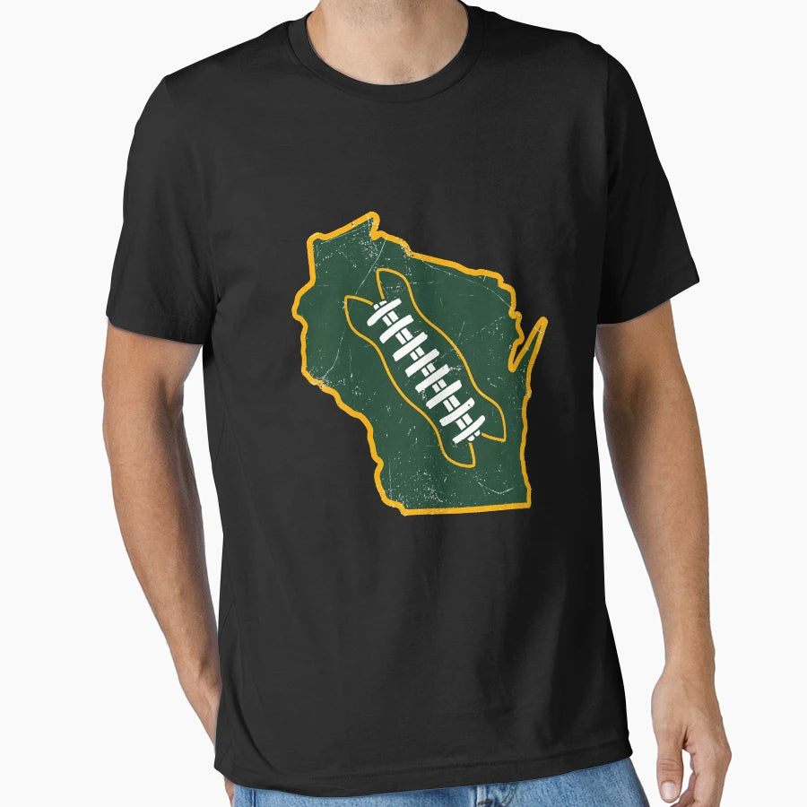 Wisconsin Football White T-Shirt - Fun Novelty Design for Adults - T-Shirt, Sweatshirt, Hoodie
