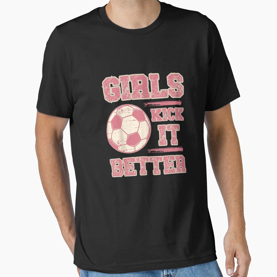 Girls Kick It Better Vintage Womens Soccer Football - Adult & Kids T-Shirts, Sweatshirts & Hoodies apparel design preview 1