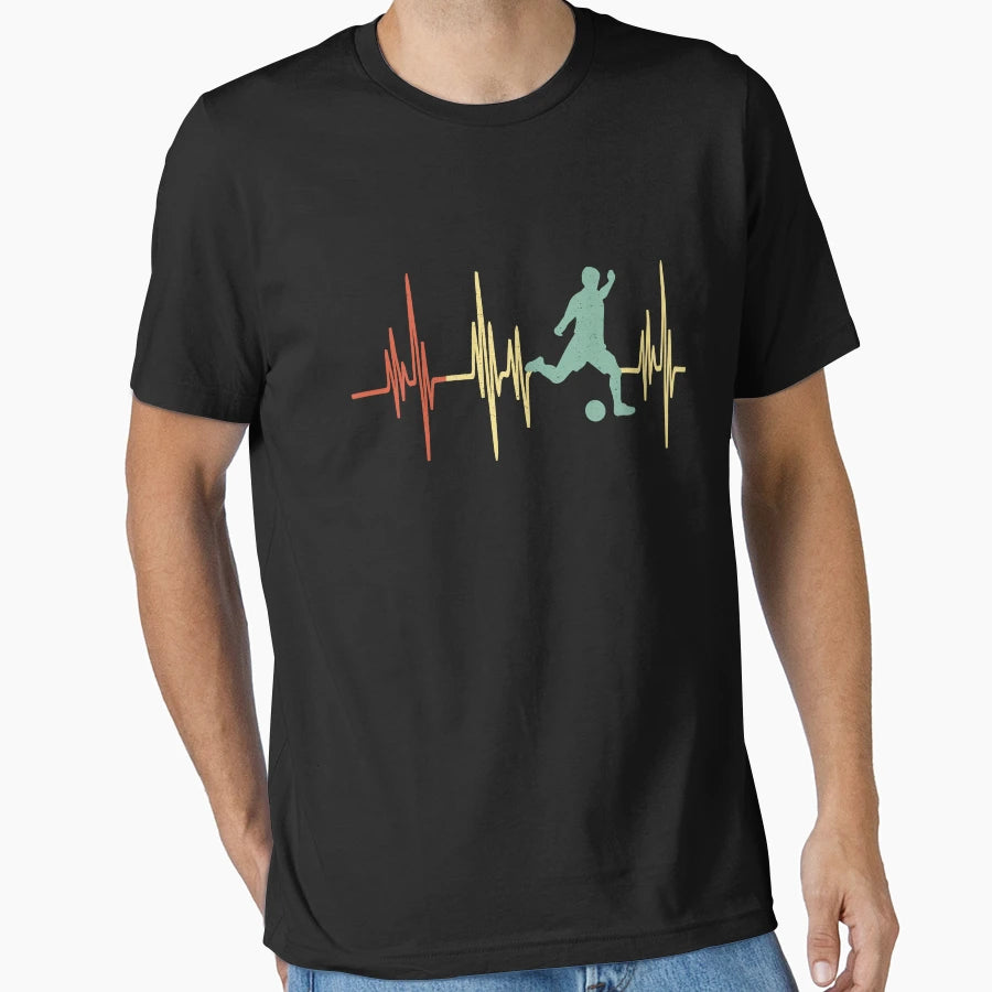 Heart Beating Football Sports T-Shirt - Aesthetic Graphic Men Women - T-Shirt, Sweatshirt, Hoodie