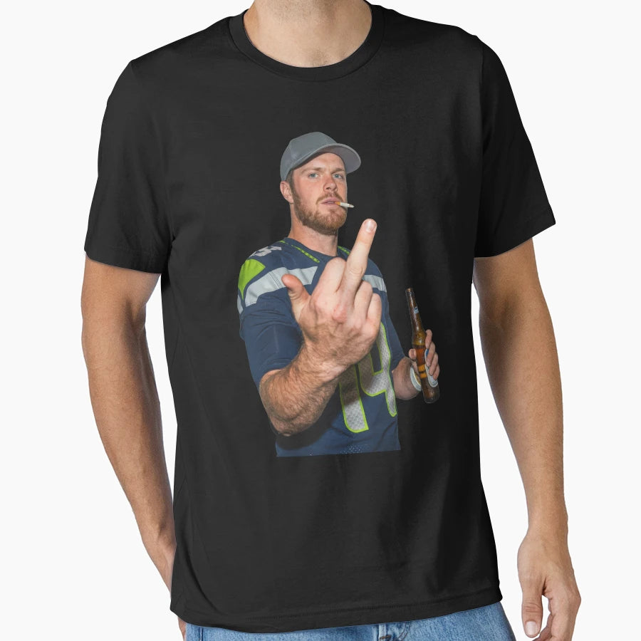 Sam Darnold Middle Finger Meme T-Shirt - Casual Everyday Wear Men Women - T-Shirt, Sweatshirt, Hoodie