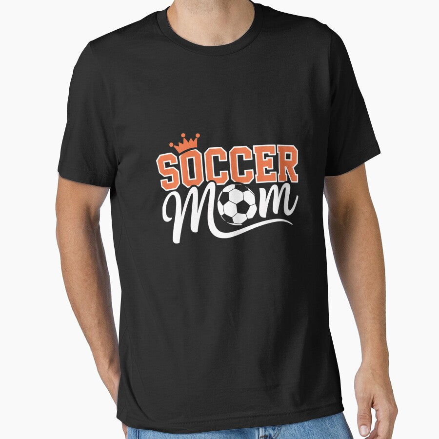Soccer Mom Burnt Orange White Fun Novelty by - Adult & Kids T-Shirts, Sweatshirts & Hoodies apparel design preview 1
