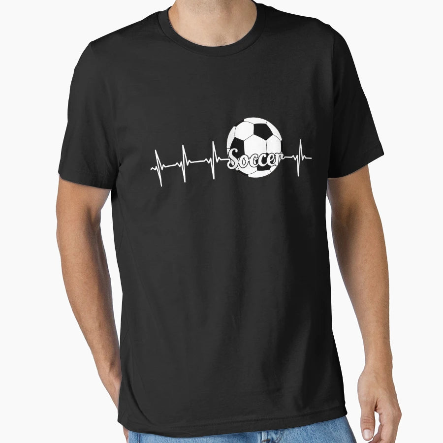 Soccer Heartbeat T-Shirt - Casual Everyday Wear for Adults - T-Shirt, Sweatshirt, Hoodie