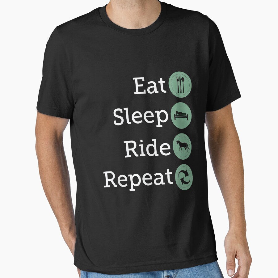 Eat Sleep Ride Repeat Horse by doria7fjly - Adult & Kids T-Shirts, Sweatshirts & Hoodies apparel design preview 1