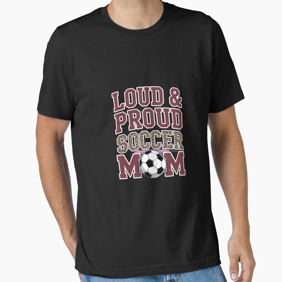 Loud Proud Soccer Mom Maroon Team Leopard Squad by - Adult & Kids T-Shirts, Sweatshirts & Hoodies apparel design preview 1