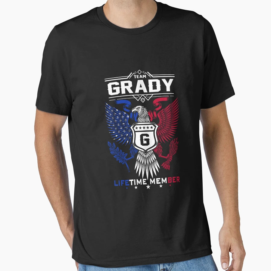 Grady Name Grady Eagle Lifetime Member T-Shirt - Fun Novelty Design Unisex - T-Shirt, Sweatshirt, Hoodie