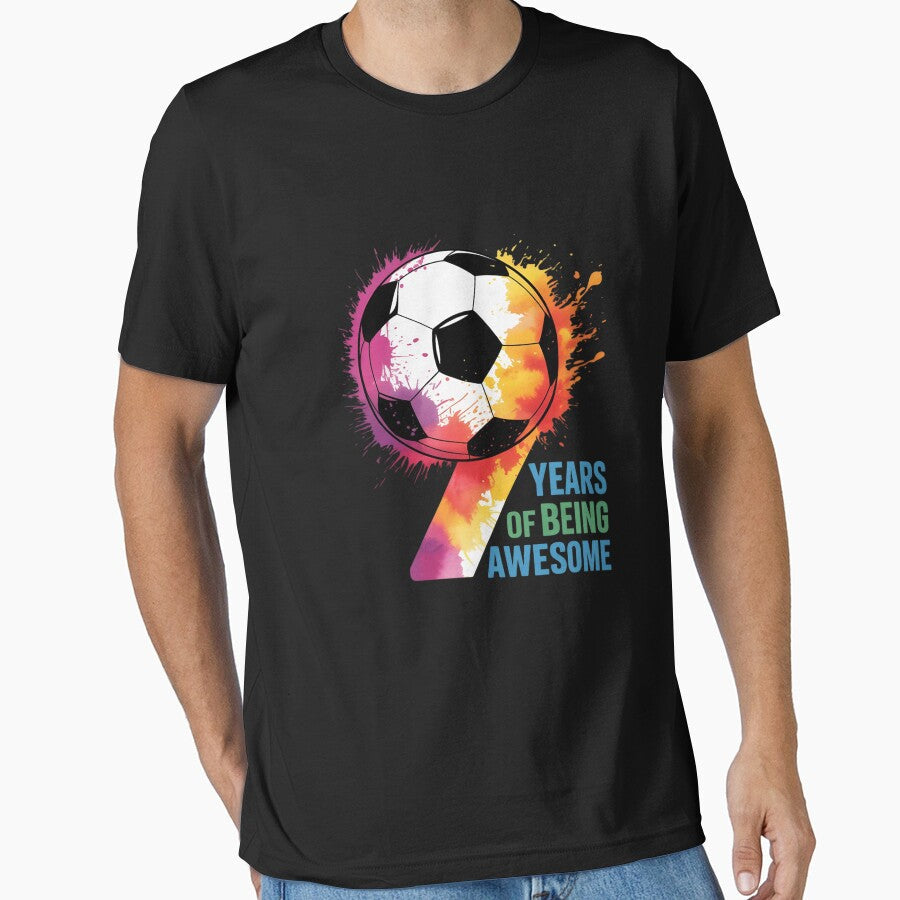 9 YEARS OF BEING AWESOME SOCCER 9TH BIRTHDAY by - Adult & Kids T-Shirts, Sweatshirts & Hoodies apparel design preview 1