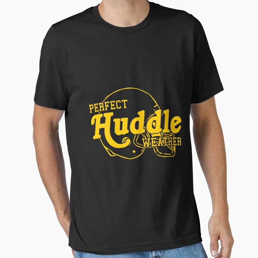 Football Yellow Huddle Weather T-Shirt - Custom Art Print Unisex - T-Shirt, Sweatshirt, Hoodie