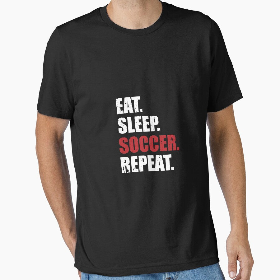 Eat Sleep Soccer Repeat by errettt - Adult & Kids T-Shirts, Sweatshirts & Hoodies apparel design preview 1