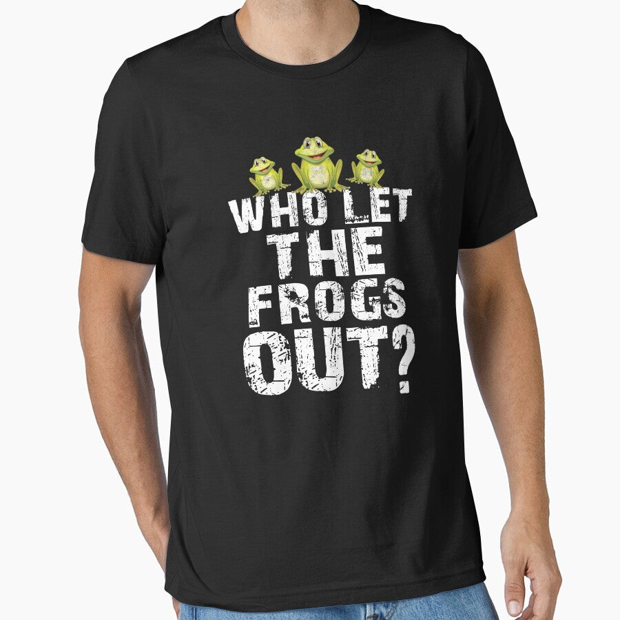 Frog Lover Who Let The Frogs Out? Distressed Funny - Adult & Kids T-Shirts, Sweatshirts & Hoodies apparel design preview 1