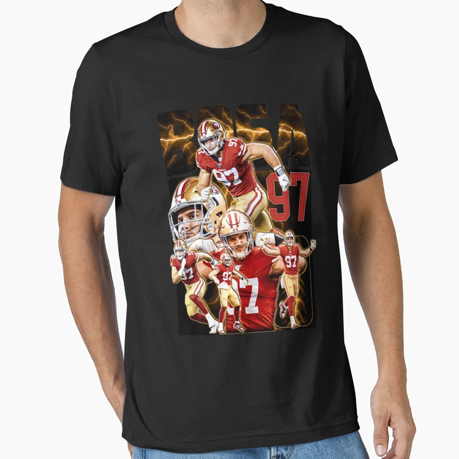 Defensive End Player 97 Touchdown T-Shirt - Minimalist Print Unisex - T-Shirt, Sweatshirt, Hoodie