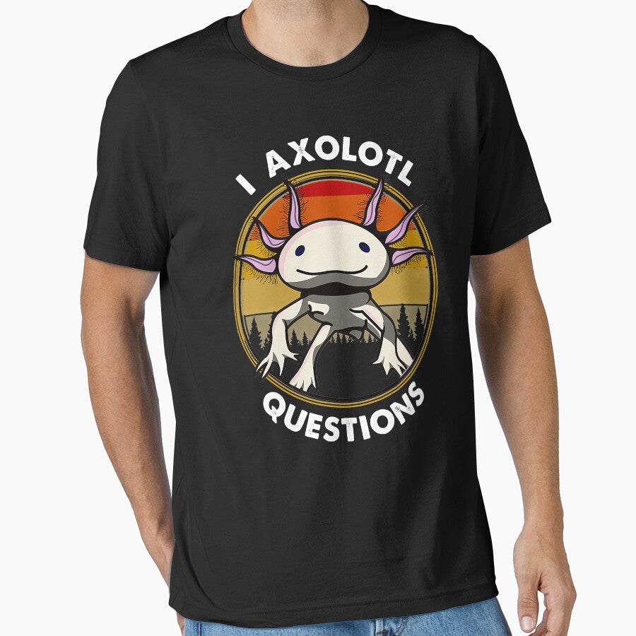 I Axolotl Questions Funny Salamander by xmjajd - Adult & Kids T-Shirts, Sweatshirts & Hoodies apparel design preview 1