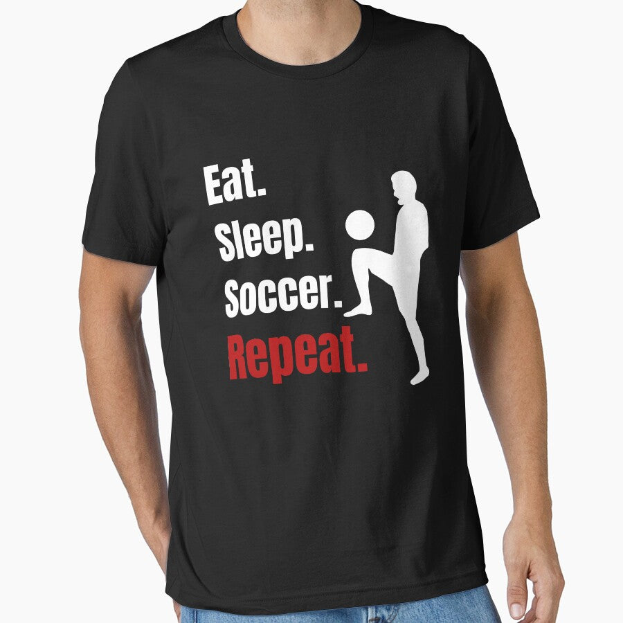 Eat Sleep Soccer Repeat Funny Player Gifts by - Adult & Kids T-Shirts, Sweatshirts & Hoodies apparel design preview 1