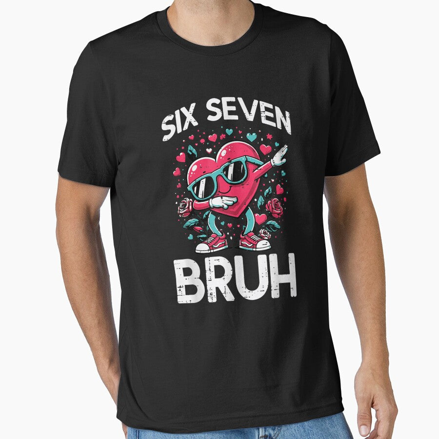 Dab Heart Six Seven Bruh 67 Valentine Meme 6 7 Kid - Adult & Kids T-Shirts, Sweatshirts & Hoodies apparel design preview 1