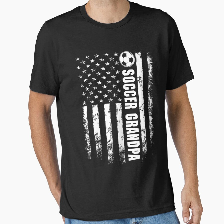 Vintage American Flag Soccer Grandpa Classic by - Adult & Kids T-Shirts, Sweatshirts & Hoodies apparel design preview 1