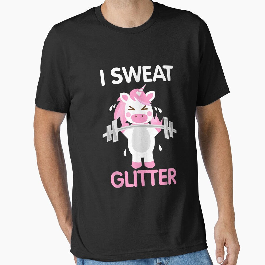 I Sweat Glitter Cute Working Out Horse Gift by - Adult & Kids T-Shirts, Sweatshirts & Hoodies apparel design preview 1