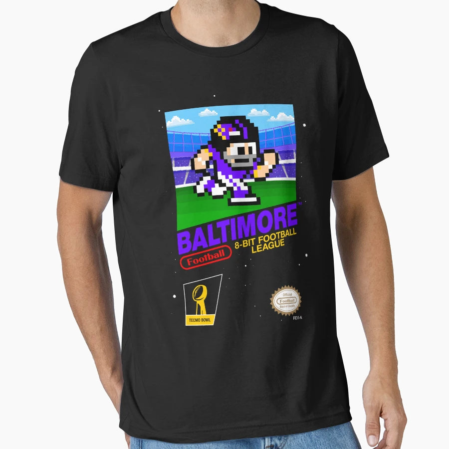 Baltimore Ravens 8 Bit Videogames T-Shirt - Graphic Print Men Women - T-Shirt, Sweatshirt, Hoodie