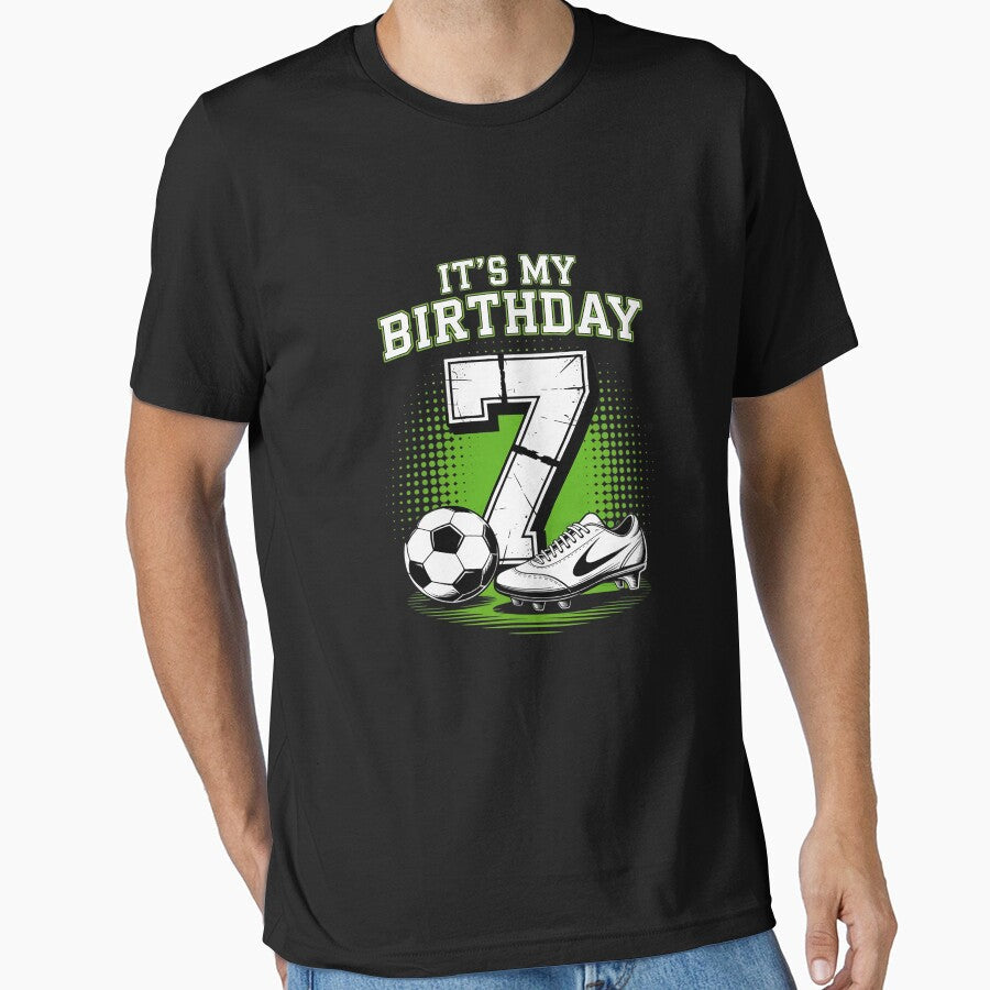 Kids 7 Year Old Soccer Boy Its My 7th Birthday Ball - Adult & Kids T-Shirts, Sweatshirts & Hoodies apparel design preview 1