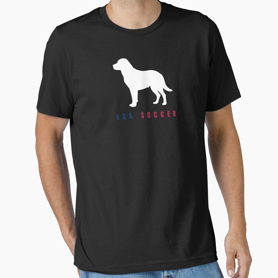 Minimalist Labrador Soccer Line Art Dog (For Dark - Adult & Kids T-Shirts, Sweatshirts & Hoodies apparel design preview 1