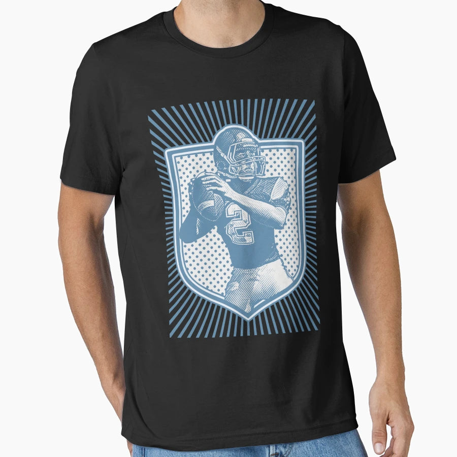 Quarterback Passing Football Blue T-Shirt - Novelty Apparel for Adults - T-Shirt, Sweatshirt, Hoodie