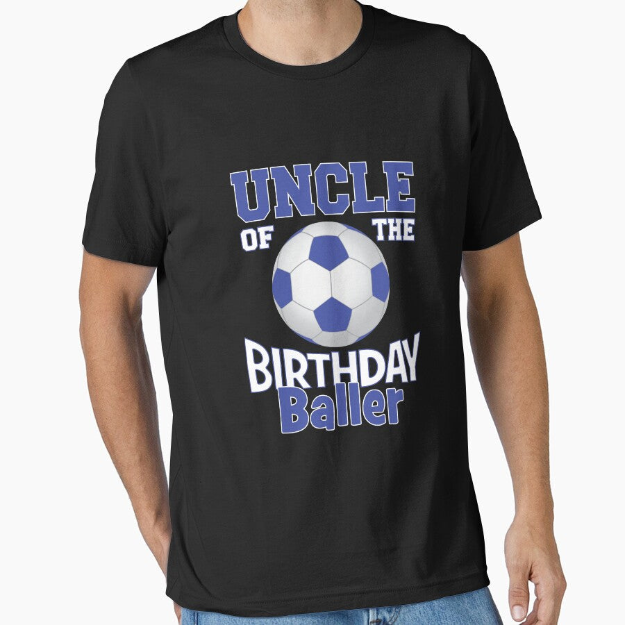 Uncle Of The Birthday Baller Soccer Lover B-day Party - Adult & Kids T-Shirts, Sweatshirts & Hoodies apparel design preview 1
