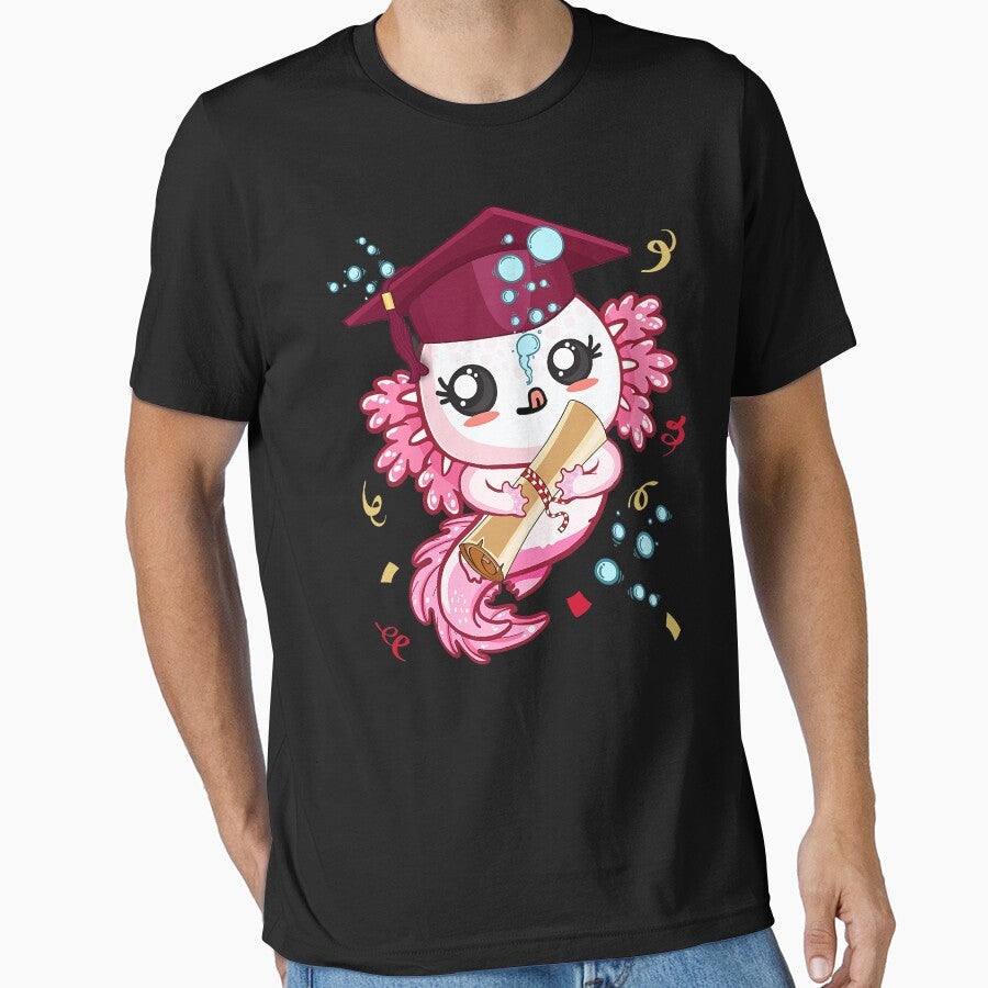 Axolotl Graduate Class Funny Graduation Cap by xmjajd - Adult & Kids T-Shirts, Sweatshirts & Hoodies apparel design preview 1