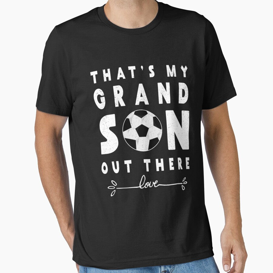 Soccer Gift For Grandma Grandpa Grandson Essential by - Adult & Kids T-Shirts, Sweatshirts & Hoodies apparel design preview 1