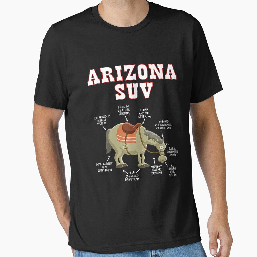 Arizona AZ SUV Funny Joke Horse Mule Souvenir Gift by - Adult & Kids T-Shirts, Sweatshirts & Hoodies apparel design preview 1