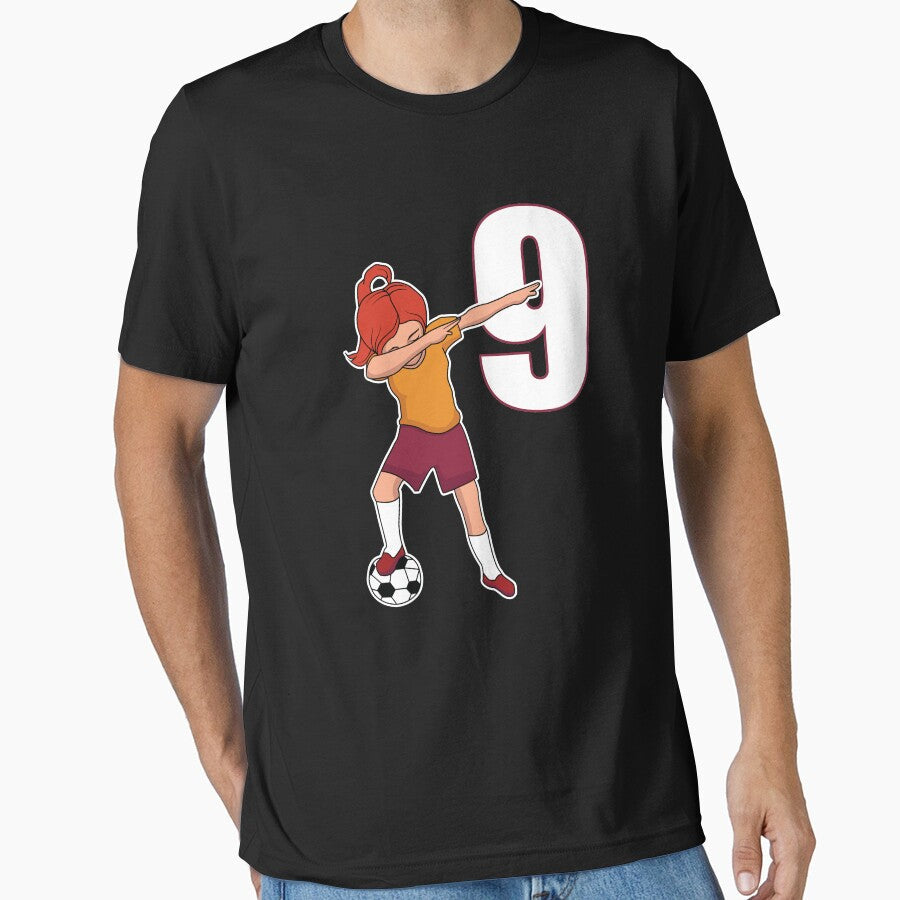 Awesome Soccer Player Number 9 Athlete Athletic - Adult & Kids T-Shirts, Sweatshirts & Hoodies apparel design preview 1