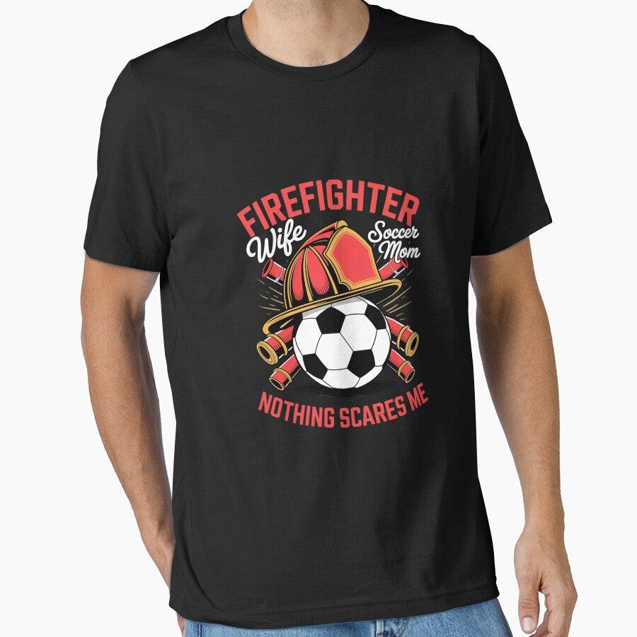 Firefighter Wife Gift Funny Soccer Mom by TewonLake - Adult & Kids T-Shirts, Sweatshirts & Hoodies apparel design preview 1
