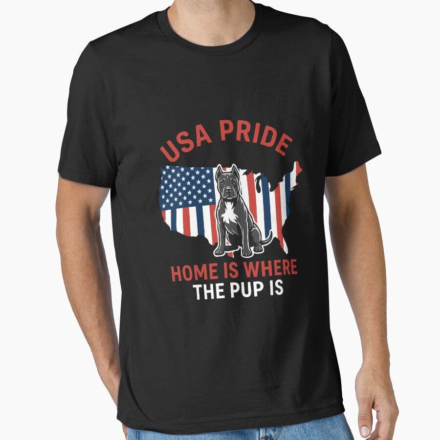 USA Pride Home Is Where The Pup by Real Life Symphony - Adult & Kids T-Shirts, Sweatshirts & Hoodies apparel design preview 1