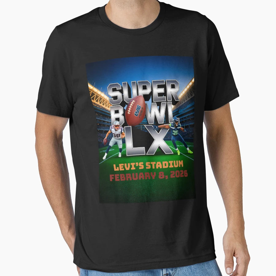Super Bowl Lx Levis Stadium February 8 T-Shirt - Aesthetic Graphic Unisex - T-Shirt, Sweatshirt, Hoodie