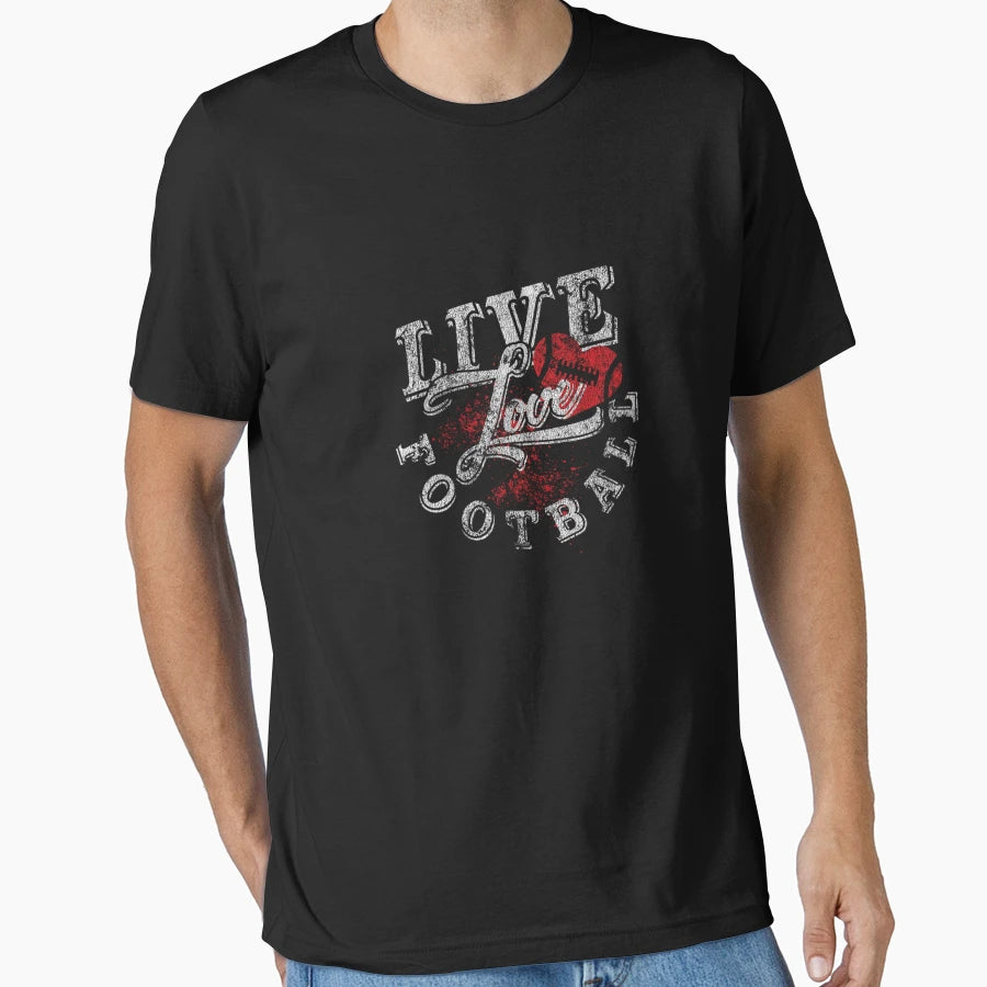 Football Live Love Football Girlie Hoodie - Aesthetic Graphic Men Women - T-Shirt, Sweatshirt, Hoodie