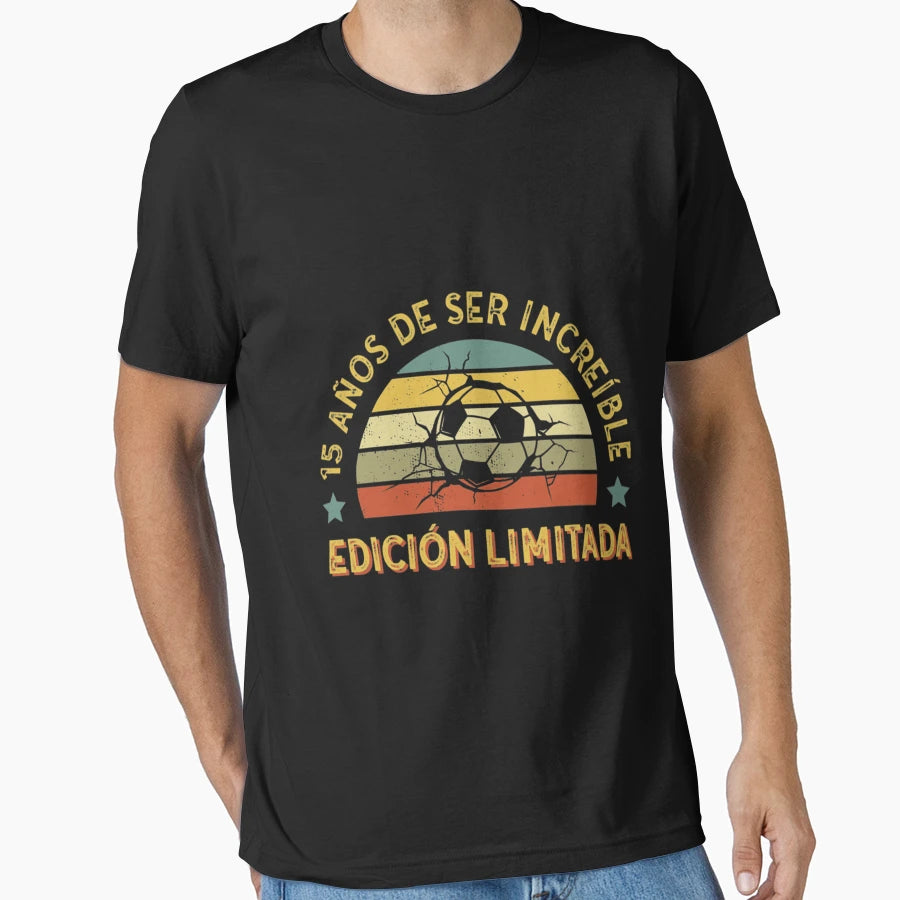Spanish 15 Years Being Awesome Soccer T-Shirt - Minimalist Print Men Women - T-Shirt, Sweatshirt, Hoodie