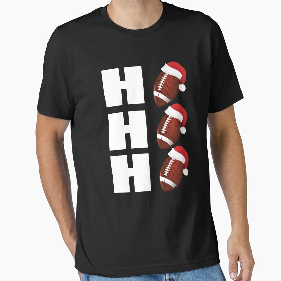Ho Ho Ho Santa Hats Funny Football T-Shirt - Fun Novelty Design Unisex - T-Shirt, Sweatshirt, Hoodie
