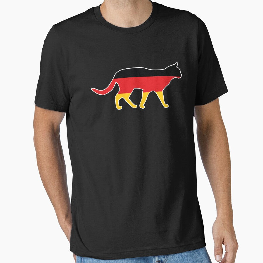 Funny cat with Germany flag soccer sport by desislogn - Adult & Kids T-Shirts, Sweatshirts & Hoodies apparel design preview 1