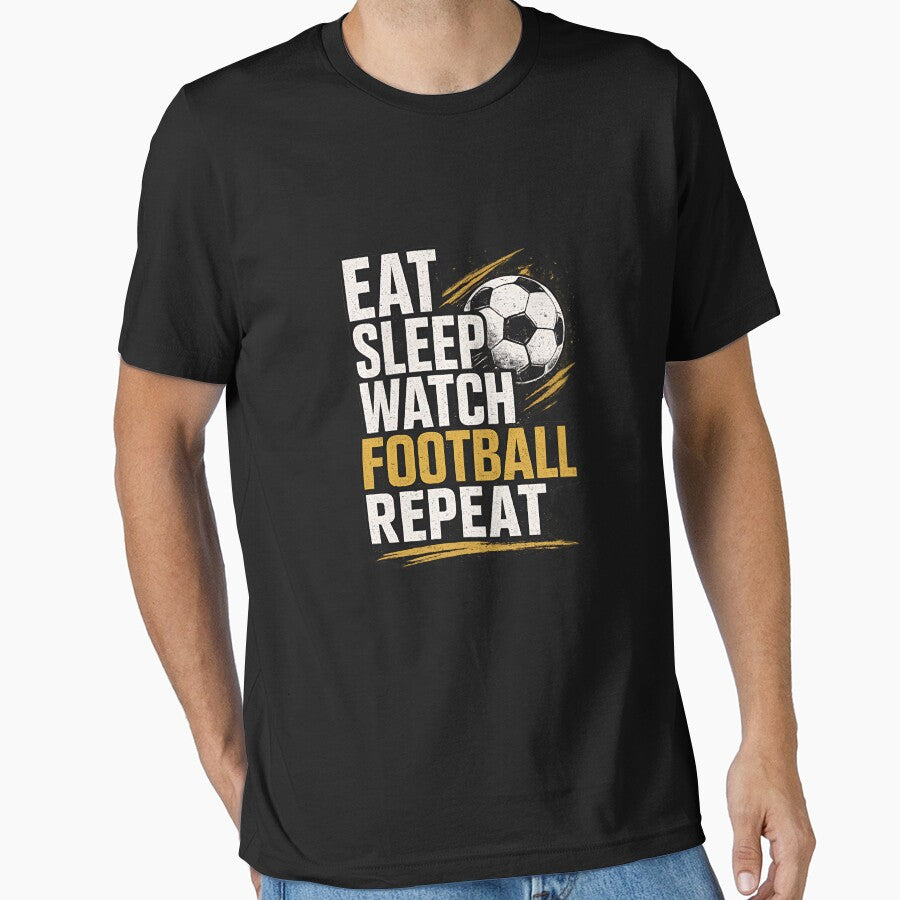 Eat Sleep Watch Football Repeat by alloutshirts - Adult & Kids T-Shirts, Sweatshirts & Hoodies apparel design preview 1