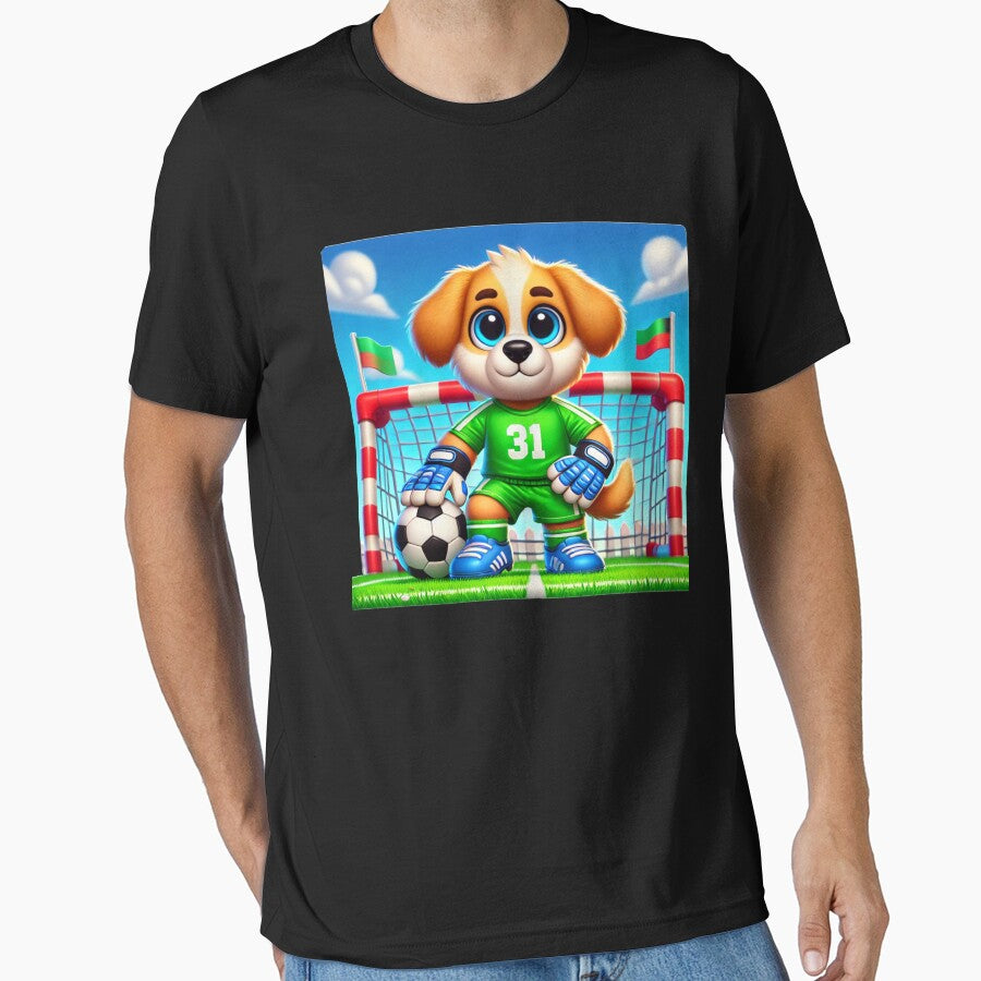 Super Pup Saves the Goal! by abaddonmystery - Adult & Kids T-Shirts, Sweatshirts & Hoodies apparel design preview 1