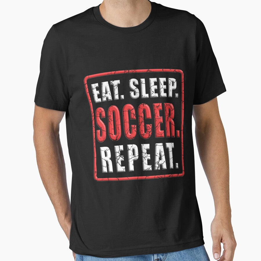 Eat Sleep Soccer Repeat Classic by samirdari7 - Adult & Kids T-Shirts, Sweatshirts & Hoodies apparel design preview 1