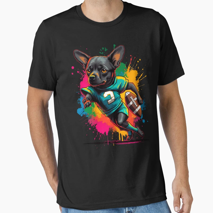 Labrador Dog Playing American Football T-Shirt - Trendy Graphic Men Women - T-Shirt, Sweatshirt, Hoodie
