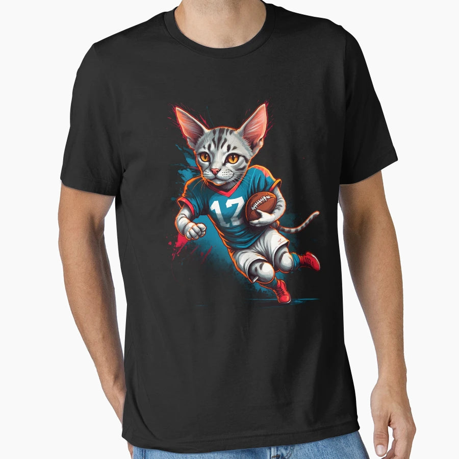 Copy Shorthair Cat Playing American T-Shirt - Streetwear Style Unisex - T-Shirt, Sweatshirt, Hoodie