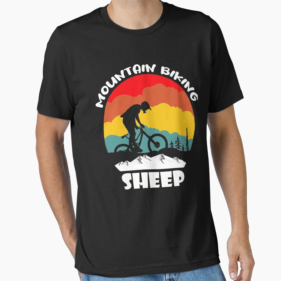 Mountain Biking Sheep Funny Quote Bikers Retro - Adult & Kids T-Shirts, Sweatshirts & Hoodies apparel design preview 1