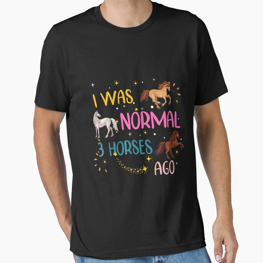 I Was Normal 3 Horses Ago Funny Horse Lover by - Adult & Kids T-Shirts, Sweatshirts & Hoodies apparel design preview 1