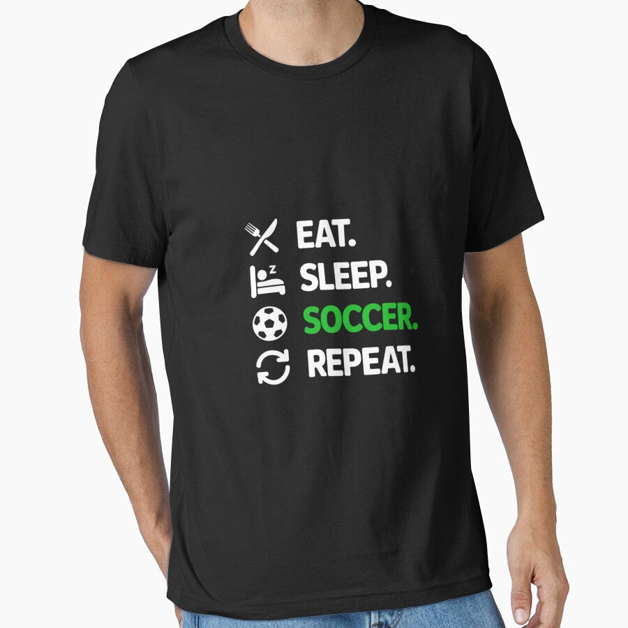 Eat Sleep Soccer Repeat Player by sonlylya - Adult & Kids T-Shirts, Sweatshirts & Hoodies apparel design preview 1