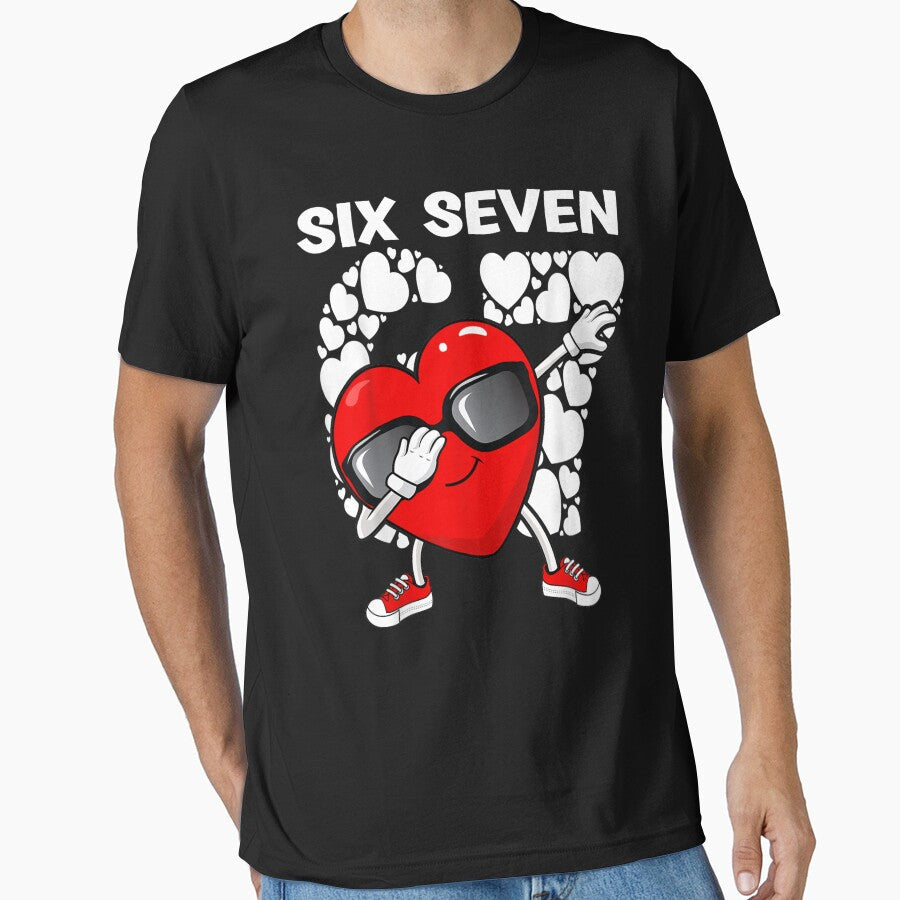 Valentines Day Boys Kids Girls Hearts Dabbing six - Adult & Kids T-Shirts, Sweatshirts & Hoodies apparel design preview 1