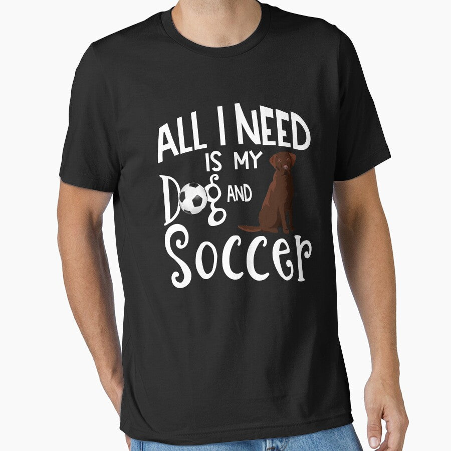 Chocolate Labrador Retriever Dog Lover Soccer Player - Adult & Kids T-Shirts, Sweatshirts & Hoodies apparel design preview 1