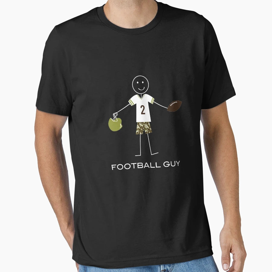 Funny Football Guy Illustrated T-Shirt - Unique Graphic for Adults - T-Shirt, Sweatshirt, Hoodie