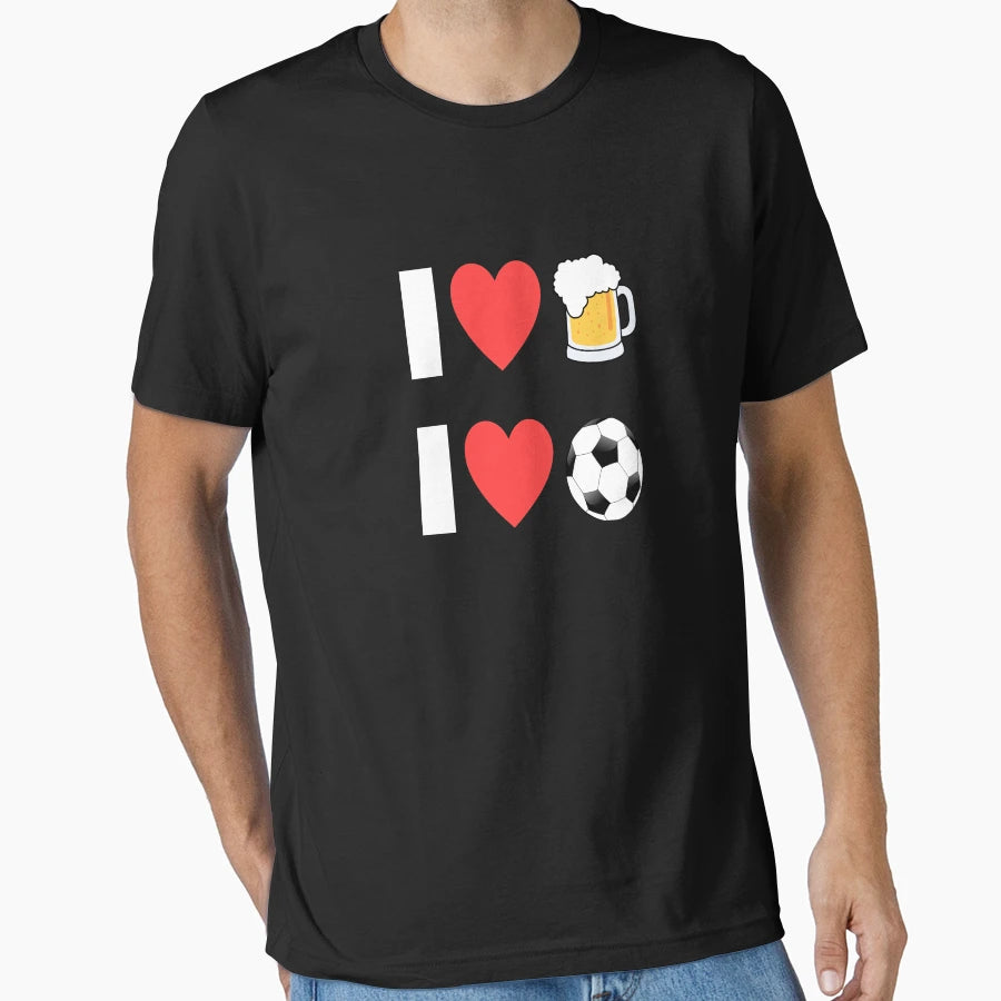 I Love Football And Beer T-Shirt - Trendy Graphic Unisex - T-Shirt, Sweatshirt, Hoodie