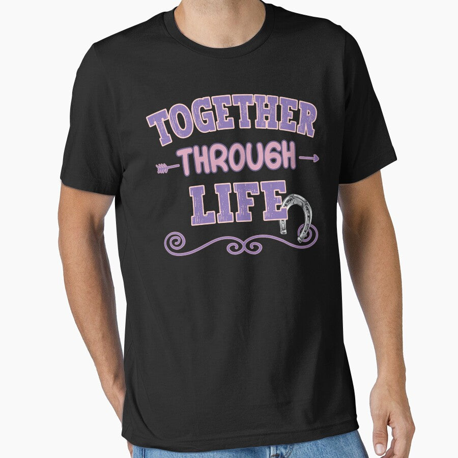 Together through life horse rider equestrian sport by - Adult & Kids T-Shirts, Sweatshirts & Hoodies apparel design preview 1