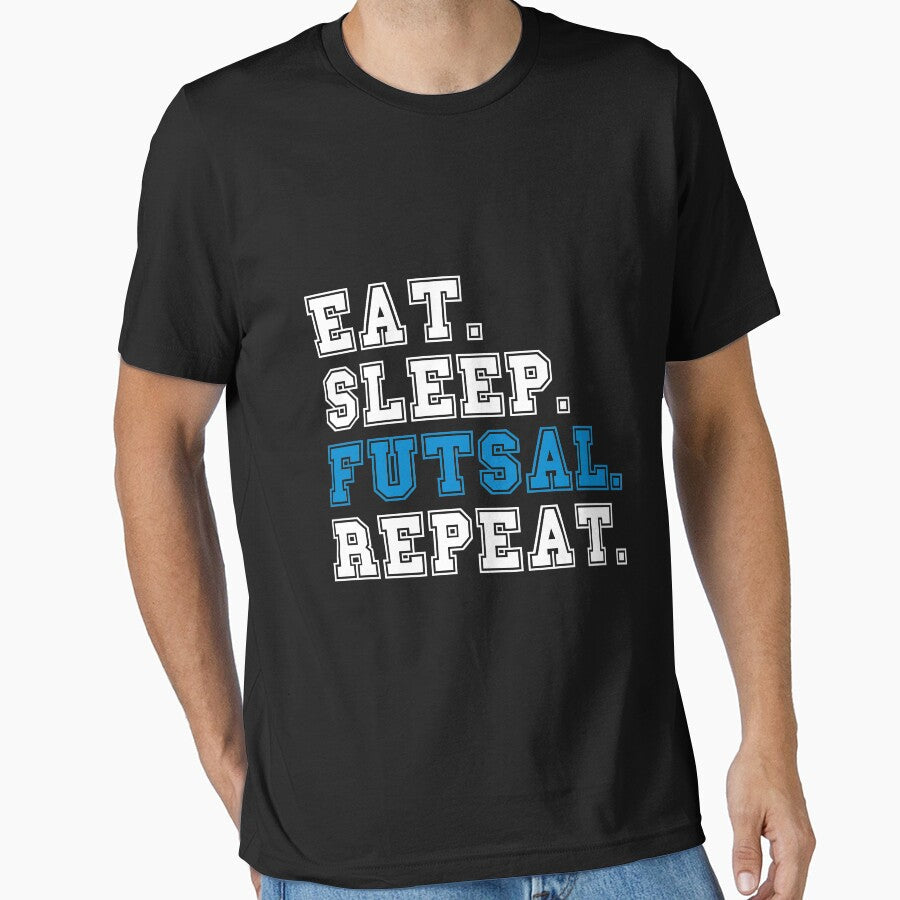Eat Sleep Futsal Repeat Soccer Vintage by ollalla - Adult & Kids T-Shirts, Sweatshirts & Hoodies apparel design preview 1