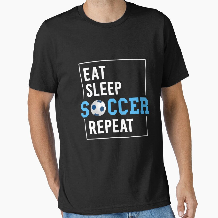 Eat Sleep Soccer Repeat by UniPrint4All - Adult & Kids T-Shirts, Sweatshirts & Hoodies apparel design preview 1